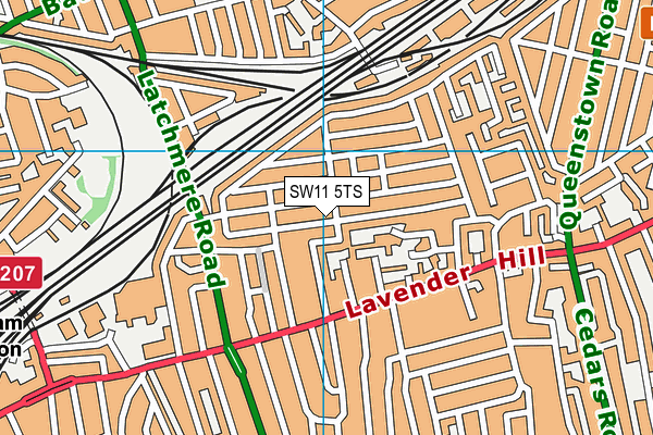 SW11 5TS map - OS VectorMap District (Ordnance Survey)