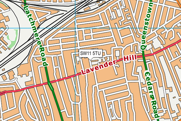 SW11 5TU map - OS VectorMap District (Ordnance Survey)