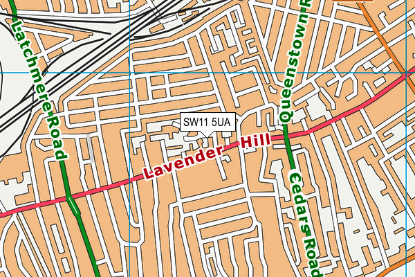 SW11 5UA map - OS VectorMap District (Ordnance Survey)