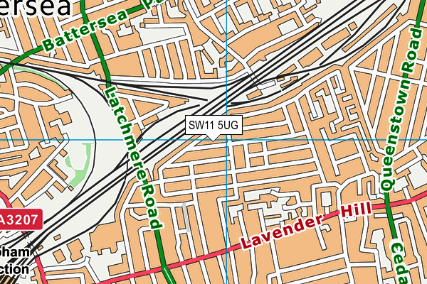 SW11 5UG map - OS VectorMap District (Ordnance Survey)