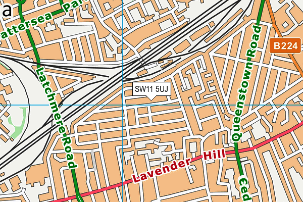 SW11 5UJ map - OS VectorMap District (Ordnance Survey)