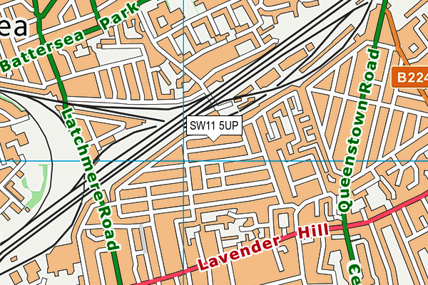 SW11 5UP map - OS VectorMap District (Ordnance Survey)