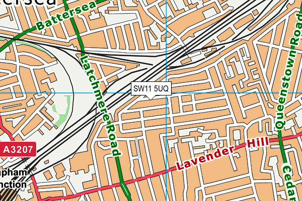 SW11 5UQ map - OS VectorMap District (Ordnance Survey)