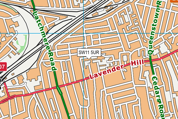 SW11 5UR map - OS VectorMap District (Ordnance Survey)