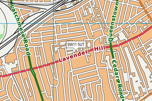 SW11 5UT map - OS VectorMap District (Ordnance Survey)