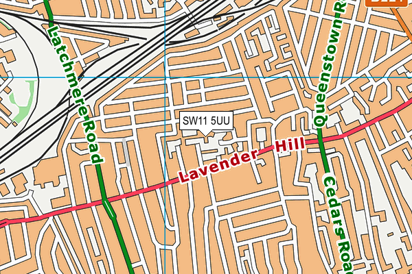 SW11 5UU map - OS VectorMap District (Ordnance Survey)