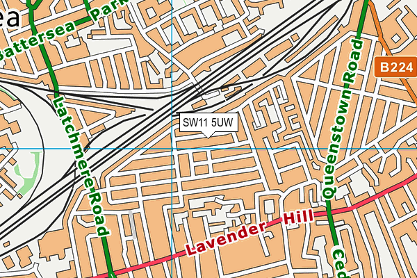 Shaftesbury Park Primary School map (SW11 5UW) - OS VectorMap District (Ordnance Survey)