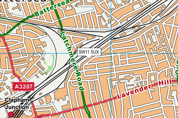 SW11 5UX map - OS VectorMap District (Ordnance Survey)