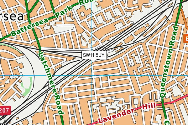 SW11 5UY map - OS VectorMap District (Ordnance Survey)