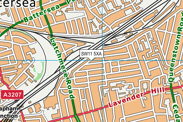 SW11 5XA map - OS VectorMap District (Ordnance Survey)