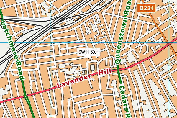 SW11 5XH map - OS VectorMap District (Ordnance Survey)