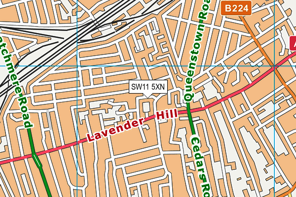 SW11 5XN map - OS VectorMap District (Ordnance Survey)