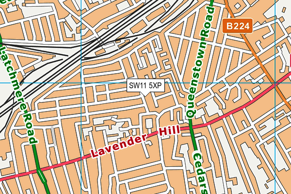 SW11 5XP map - OS VectorMap District (Ordnance Survey)