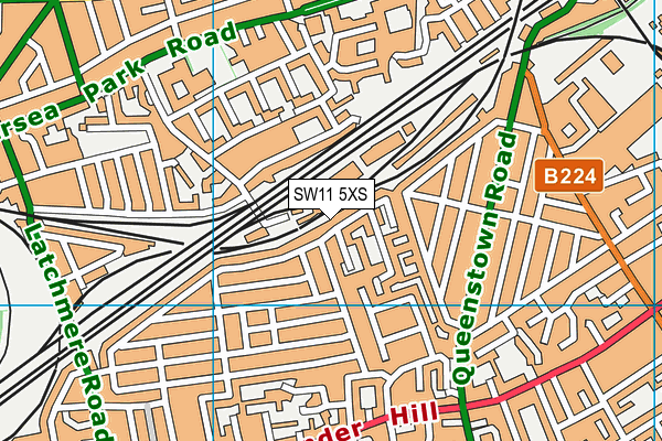 SW11 5XS map - OS VectorMap District (Ordnance Survey)
