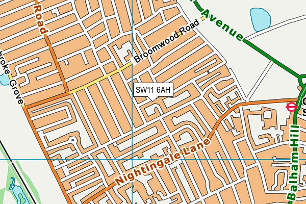 SW11 6AH map - OS VectorMap District (Ordnance Survey)