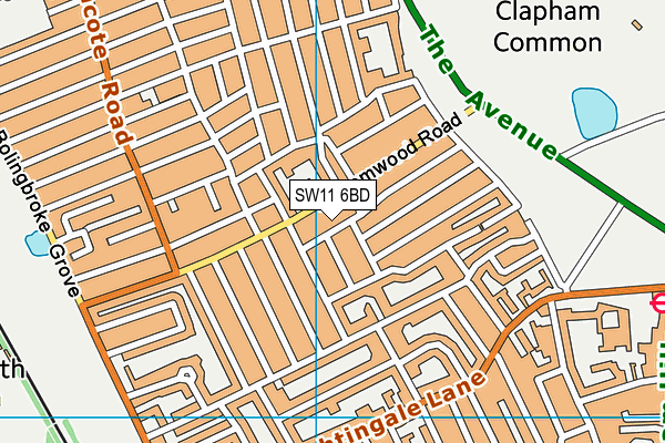SW11 6BD map - OS VectorMap District (Ordnance Survey)