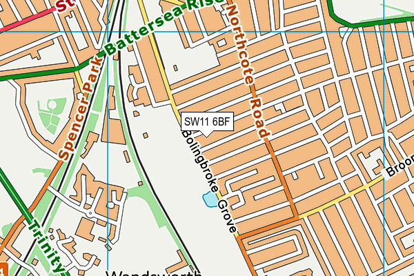 Ark Bolingbroke Academy map (SW11 6BF) - OS VectorMap District (Ordnance Survey)