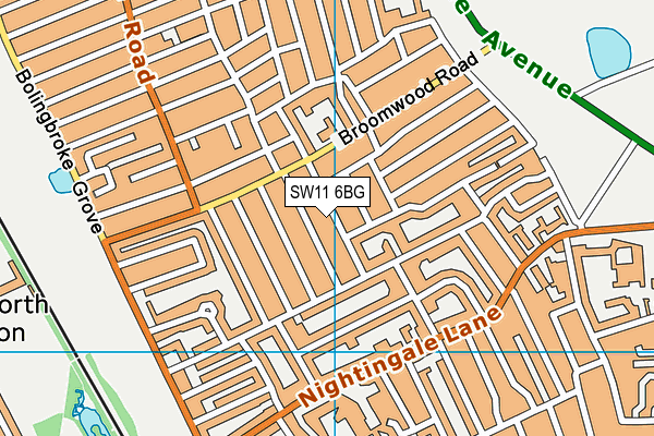 SW11 6BG map - OS VectorMap District (Ordnance Survey)