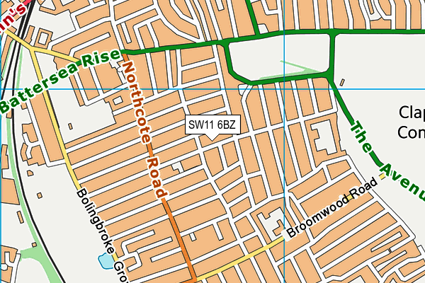 SW11 6BZ map - OS VectorMap District (Ordnance Survey)