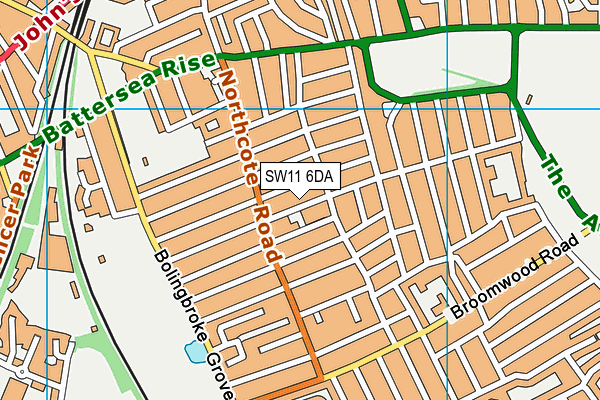 SW11 6DA map - OS VectorMap District (Ordnance Survey)