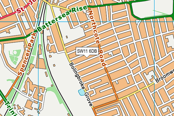 SW11 6DB map - OS VectorMap District (Ordnance Survey)