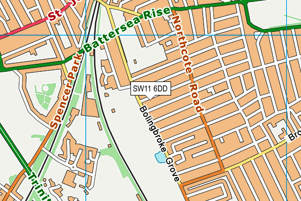 SW11 6DD map - OS VectorMap District (Ordnance Survey)