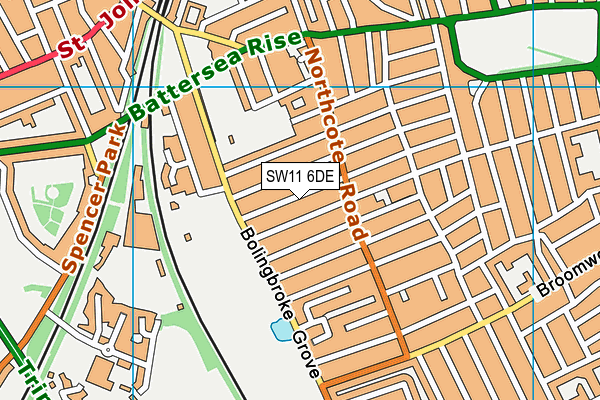 SW11 6DE map - OS VectorMap District (Ordnance Survey)