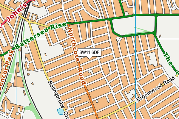 SW11 6DF map - OS VectorMap District (Ordnance Survey)