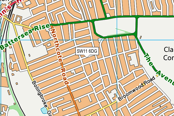 SW11 6DG map - OS VectorMap District (Ordnance Survey)