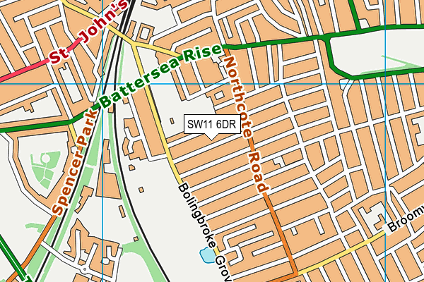 SW11 6DR map - OS VectorMap District (Ordnance Survey)