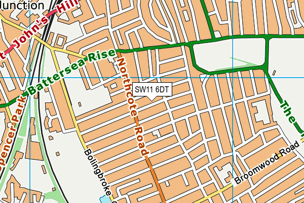 SW11 6DT map - OS VectorMap District (Ordnance Survey)