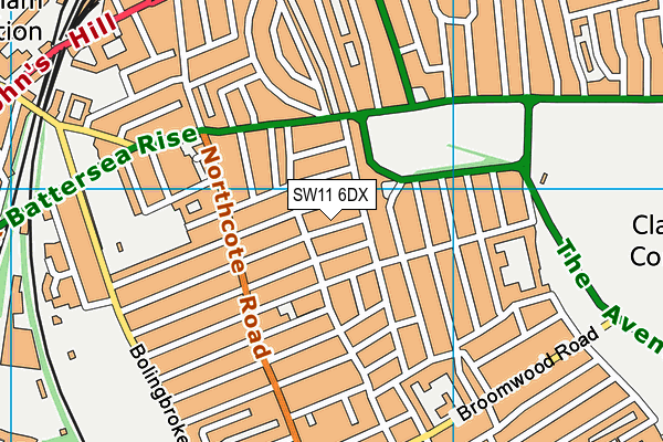 SW11 6DX map - OS VectorMap District (Ordnance Survey)