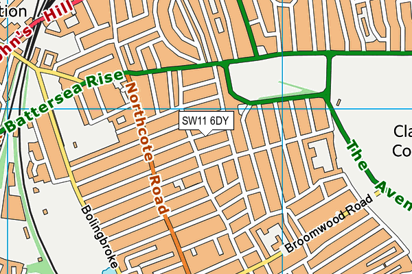 SW11 6DY map - OS VectorMap District (Ordnance Survey)