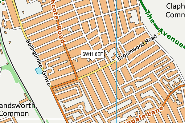 SW11 6EF map - OS VectorMap District (Ordnance Survey)