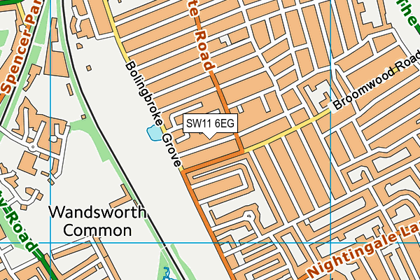 SW11 6EG map - OS VectorMap District (Ordnance Survey)