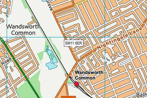 SW11 6ER map - OS VectorMap District (Ordnance Survey)