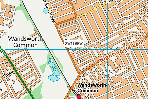 SW11 6EW map - OS VectorMap District (Ordnance Survey)