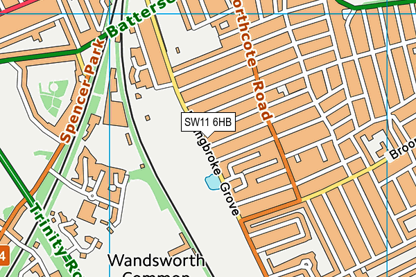 SW11 6HB map - OS VectorMap District (Ordnance Survey)