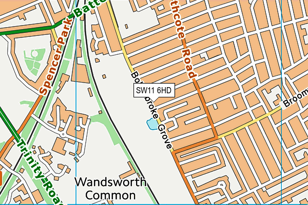 SW11 6HD map - OS VectorMap District (Ordnance Survey)