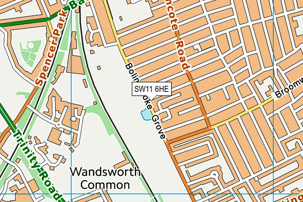 SW11 6HE map - OS VectorMap District (Ordnance Survey)