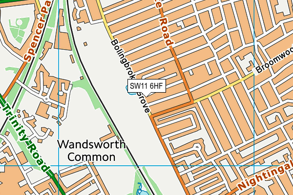 SW11 6HF map - OS VectorMap District (Ordnance Survey)