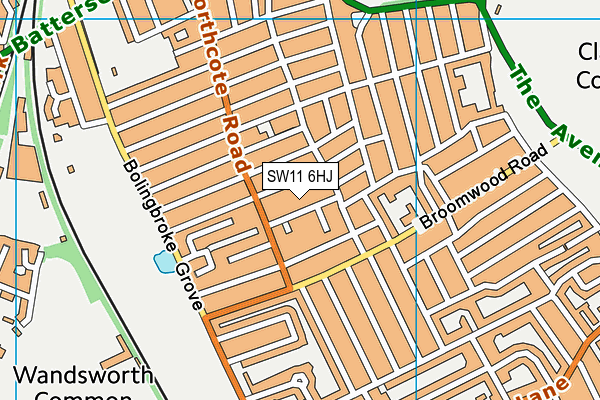 SW11 6HJ map - OS VectorMap District (Ordnance Survey)