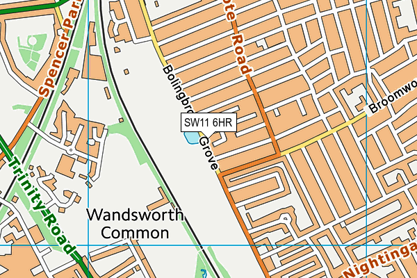 SW11 6HR map - OS VectorMap District (Ordnance Survey)