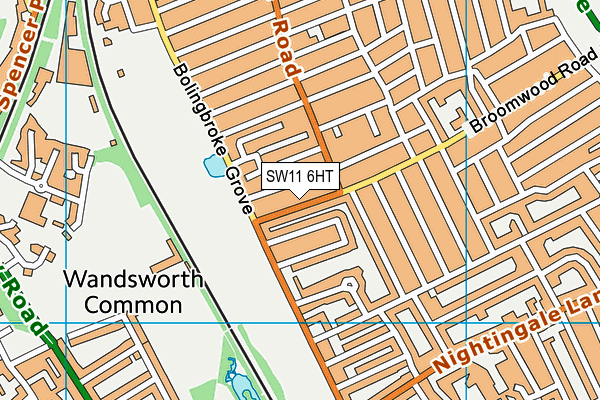 SW11 6HT map - OS VectorMap District (Ordnance Survey)