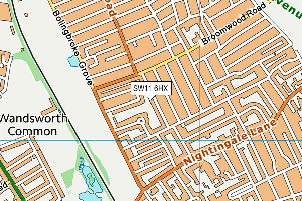 SW11 6HX map - OS VectorMap District (Ordnance Survey)