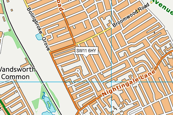SW11 6HY map - OS VectorMap District (Ordnance Survey)