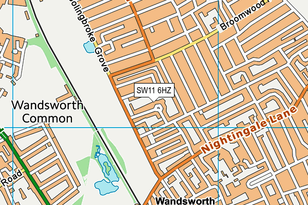 SW11 6HZ map - OS VectorMap District (Ordnance Survey)