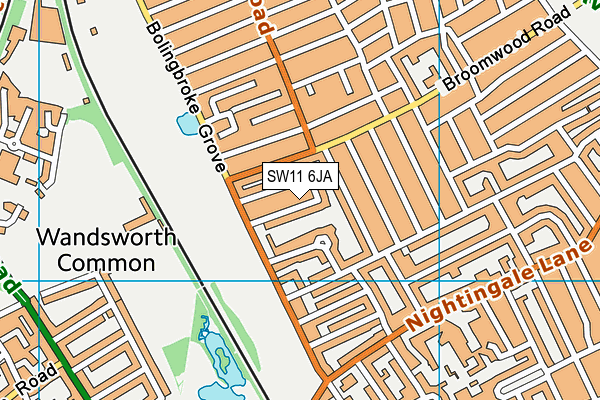 SW11 6JA map - OS VectorMap District (Ordnance Survey)