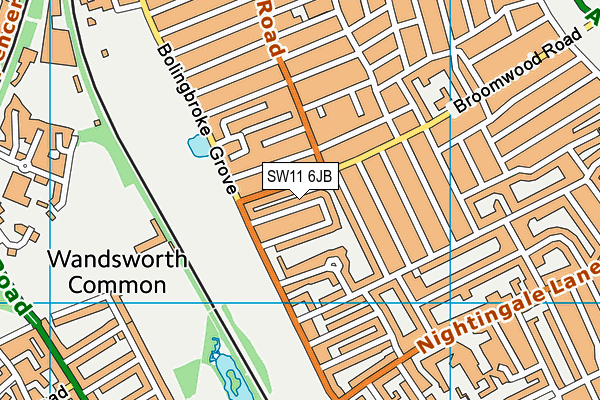 SW11 6JB map - OS VectorMap District (Ordnance Survey)