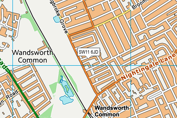 SW11 6JD map - OS VectorMap District (Ordnance Survey)